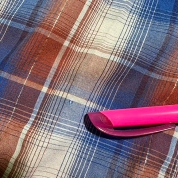 Rustler Wrangler Mens Plaid Western Pearl Snap Shirt Blue Orange Metallic Medium - Picture 12 of 13